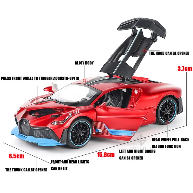 1/32 Alloy Diecasts Metal Toy Car Model Bugatti Divo Toy Vehicles Miniature Car Model With Light Toys For Boys Kids Christmas Gi 3