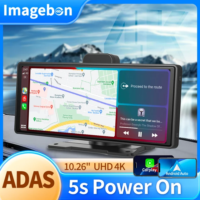 10.26" 4K Dash Cam ADAS Wireless Carplay & Android Auto Car DVR 5G WiFi GPS Navigation Rearview Camera Dashboard Video Recorder 1