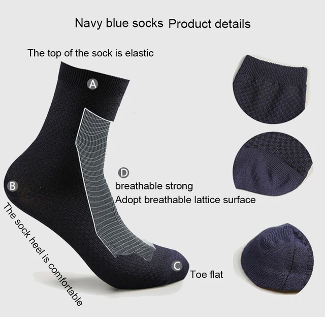 10 Pairs/Lot Men's Bamboo Fiber Socks 2023 New Compression Autumn Long Black Business Casual Man Dress Sock Gift Plus Size 42-45 3