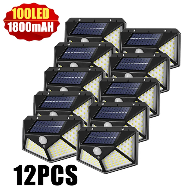 100 LED Solar Wall Lights Outdoor Solar Lamp Waterproof Motion Sensor Solar Powered Sunlight Street Light for Garden Decoration 1