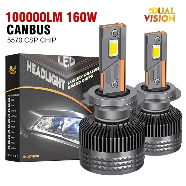 100000LM H7 LED Canbus Car Headlight Super HB4 H11 H4 H1 9012 HB3 9005 9006 H8 Lights Plug-N-Play Bulbs 160W 6000K Auto Lamp 1