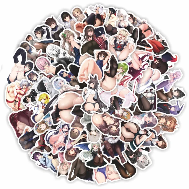 100PCS Anime Sexy Pinup Hentai Waifu Sexy Foot Girl Stickers Laptop Phone Case Guitar Car Skateboard Vinyl Decal Stickers 1