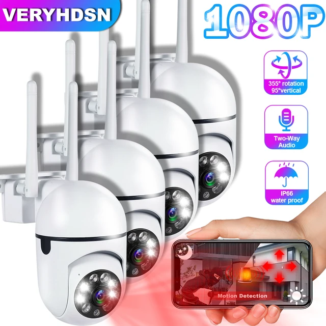 1080P 4PCS Outdoor Camera CCTV IP Wifi Surveillance Camera Waterproof Security Protection Wireless Home Monitor Track Alarm 360° 1