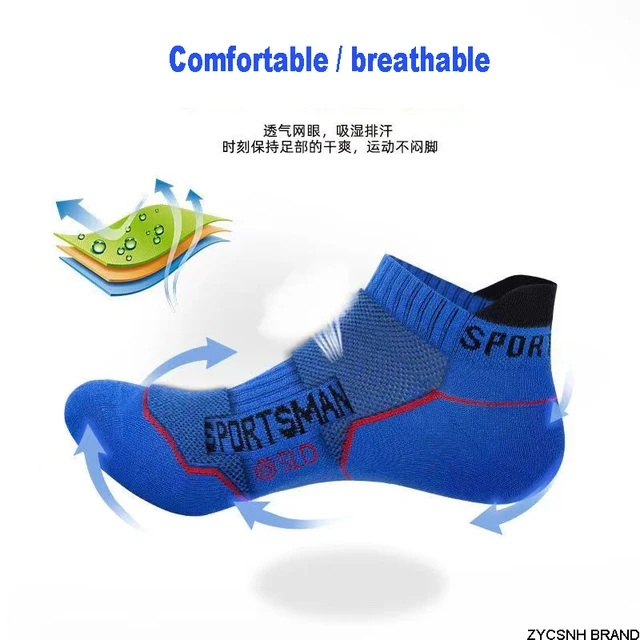 10Pairs High Quality Men Ankle Socks Breathable Cotton Sports Socks Mesh Casual Athletic Summer Thin Cut Short Sokken Size 38-45 3