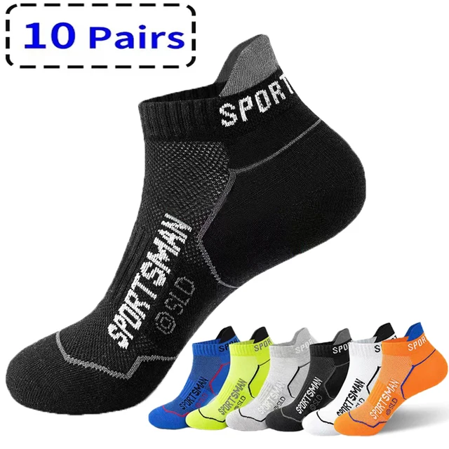 10Pairs High Quality Men Ankle Socks Breathable Cotton Sports Socks Mesh Casual Athletic Summer Thin Cut Short Sokken Size 38-45 1