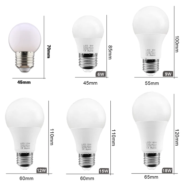 10pcs LED Bulb Lamps E27 AC220V 240V Real Power LED lamp 18W 15W 12W 9W 6W 3W Lampada LED Spotlight Table lamp LED Light 3