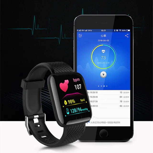 116 Plus Smart Watch Fitness Tracker Smartwatch Heart Rate Monitor Waterproof Sports Watches D13 for Men Women PK Y68 D20 2023 2