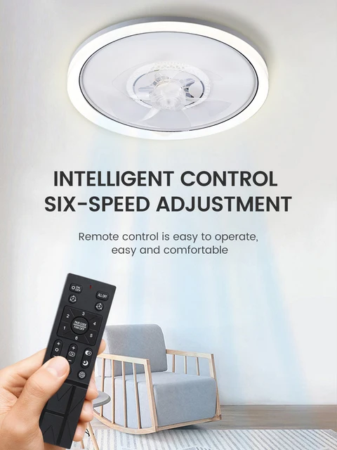 120W LED Ceiling Light Ceiling Fan  Modern Simple Home Bedroom Remote Control Dimmable Fan Light 1