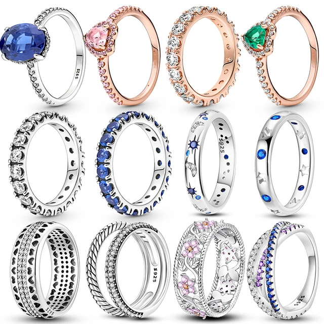 2023 New Rings For Women 100% 925 Sterling Silver Star Moon Colorful Zircon Rings Fine Wedding Engagement Birthday Jewelry Gifts 1