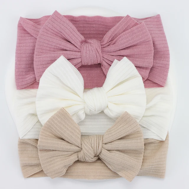 3Pcs/Lot Knit Baby Headband Bow Newborn Elastic Soft Nylon Headbands For Baby Girl Turban Infant Hair Accessories Kids Headwear 1