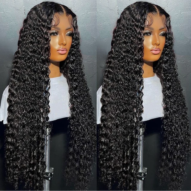 40inch Water Wave Curly Lace Frontal Wigs 13x4 13x6 HD Deep Wave Lace Frontal Wig 360 Full Human Hair Wigs For Women On Sale 1