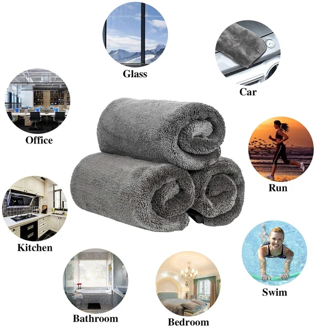 40x60cm 60x90cm Car Wash Microfiber Towel Plush Cleaning Drying Cloth Car Care Cloth Detailing Polishing 6