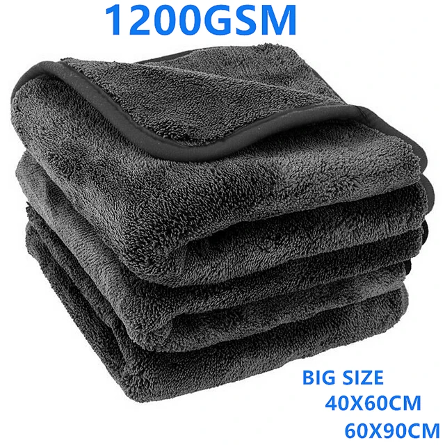 40x60cm 60x90cm Car Wash Microfiber Towel Plush Cleaning Drying Cloth Car Care Cloth Detailing Polishing 1