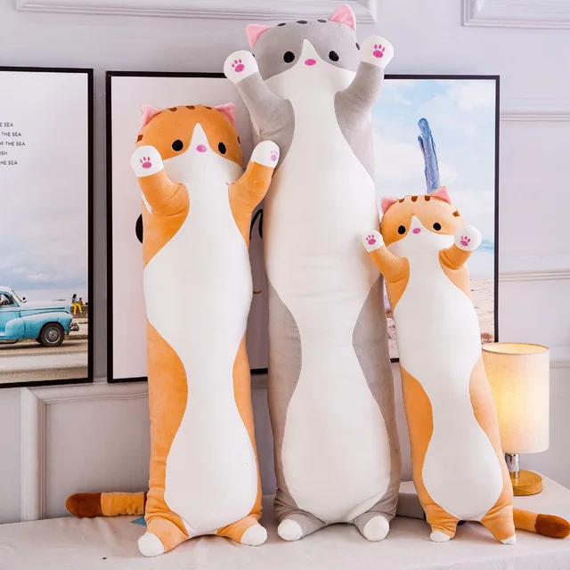 50/70/90/110/130cm Cute Soft Long Cat Pillow Stuffed Plush Toys Office Nap Pillow Home Comfort Cushion Decor Gift Doll Child 1