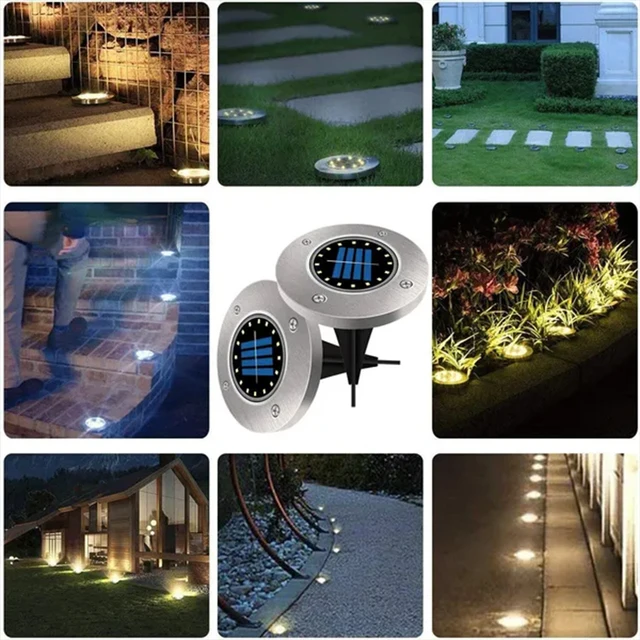 8/20LED Solar Power Disk Light Outdoor Garden Solar Underground Light Deck Light Spotlight Buried Solar Led Lamp Garden Decor 3