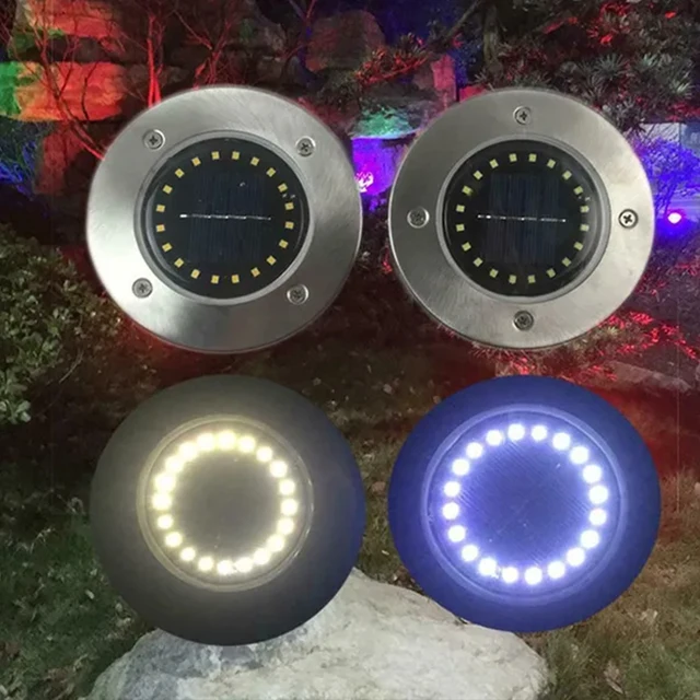 8/20LED Solar Power Disk Light Outdoor Garden Solar Underground Light Deck Light Spotlight Buried Solar Led Lamp Garden Decor 5