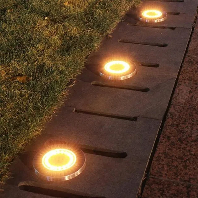 8/20LED Solar Power Disk Light Outdoor Garden Solar Underground Light Deck Light Spotlight Buried Solar Led Lamp Garden Decor 6