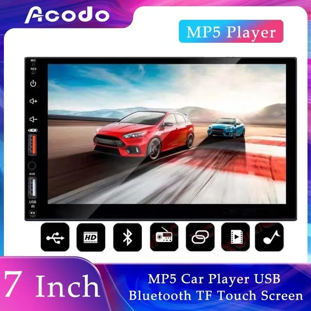 Acodo Dual USB 7 Inch Capacitive Screen Full Touch HD Car MP5 Player USB Bluetooth TF Card Touch Screen 1