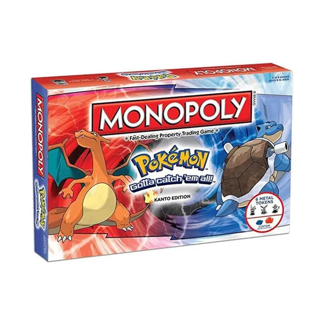 All English Pokemones Monopoly Toys Board Game for adults and children 2-6 people party birthday Game kid Gifts 1