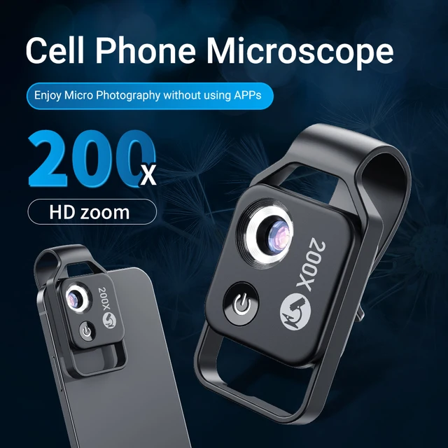 APEXEL Digital 200X Microscope Lens with CPL Mobile LED Guide Light Lamp Micro Pocket SuperMacro Lens for iPhone Samsung phones 1