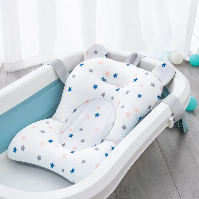 Baby Shower Bath Tub Pad Non-Slip Newborn Bathtub Mat Safety Nursing Foldable Support Comfort Body Cushion Mat Pillow 1