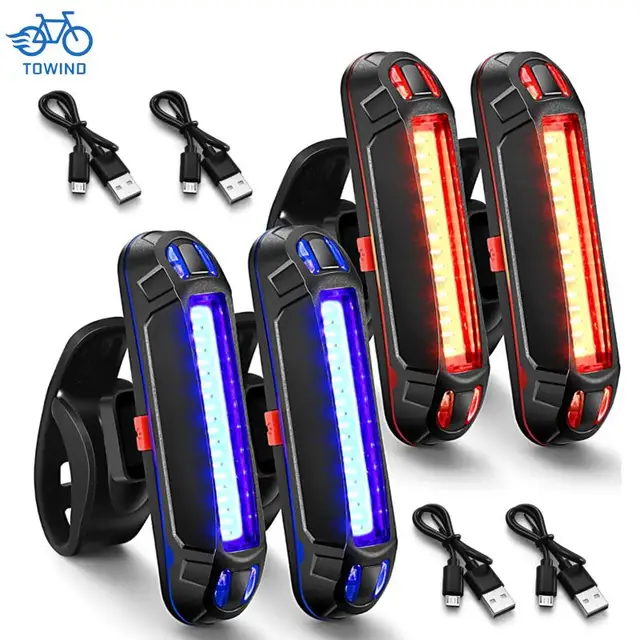 Bicycle Rear Light Waterproof USB Rechargeable LED Safety Warning Lamp Bike Flashing Accessories Night Riding Cycling Taillight 1