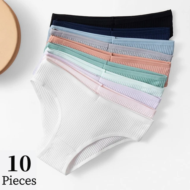 BZEL 10PCS/Set Women's Panties Sexy Breathable Underwear Comfortable Lingerie Cotton Striped Briefs Fashion Cozy Underpants Sale 1