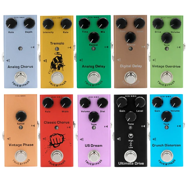 Electric Guitar Pedal Vintage Overdrive/Distortion Crunch/Distortion/US Dream/Classic Chorus/Vintage Phase/Digital Delay 1