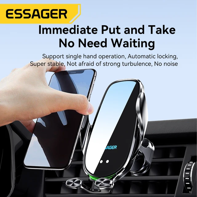 Essager Qi 15W Wireless Charger Car Phone Holder In Car Air Vent Mount For iPhone 14 13 12 X Pro Max Xiaomi Huawei Fast Charging 1