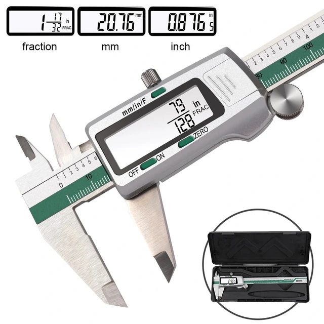 ET50 Digital Caliper Stainless Steel 150mm Fraction / MM / Inch 0.01mm High Precision Vernier Caliper 1