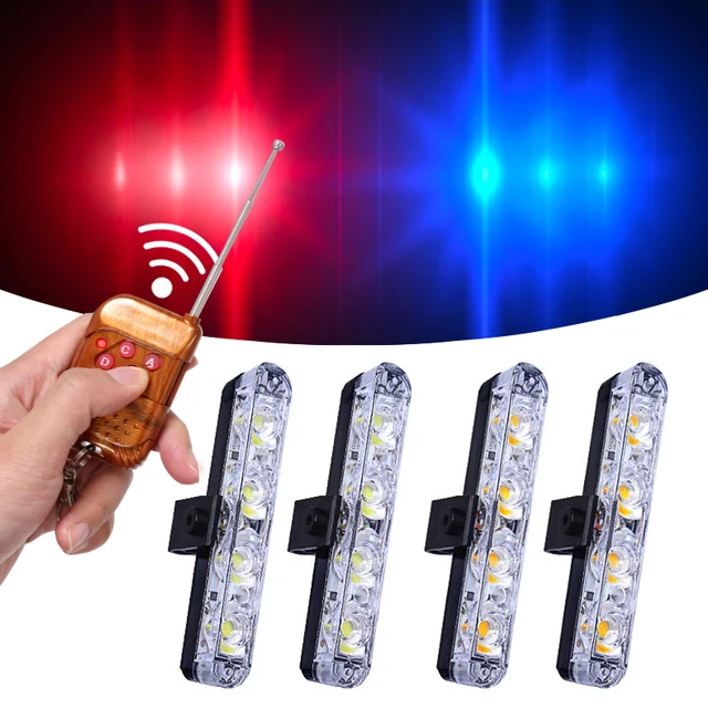 Grill Car LED Light Strobe Red Blue Emergency  Remote Wireless Control Flash Signal Fireman Beacon Warning Lamp 1