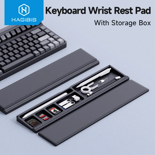 Hagibis Keyboard Wrist Rest Pad Ergonomic Soft Memory Foam Support Desktop Storage Box Easy Typing Pain Relief for Office Home 6