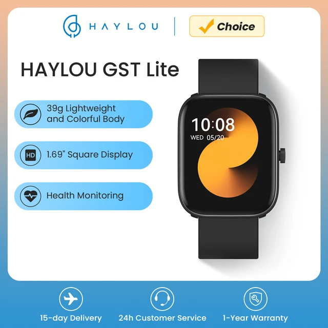 HAYLOU GST Lite Smart Watch 1.69" Large Display Smartwatch 39g lightweight 30 Sports Modes Sport Watch Men Watch for Women 1