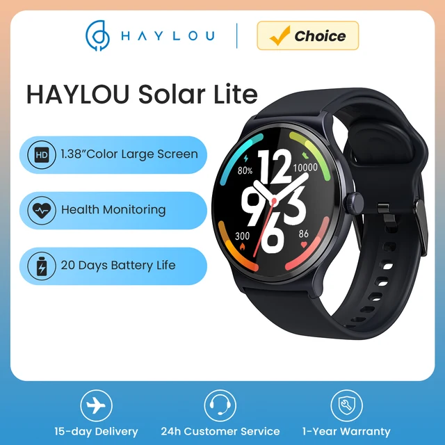 HAYLOU Solar Lite Smart Watch 100+ Workout Modes Smartwatch Heart Rate Blood Oxygen Monitoring Sleep Stress Testing Sport Watch 1