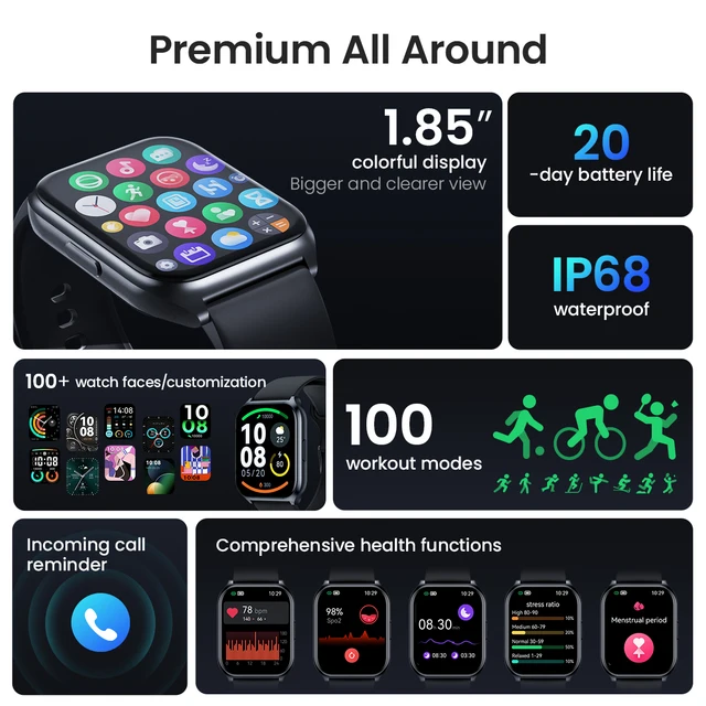 HAYLOU Watch 2 Pro (LS02 Pro) Smartwatch 1.85inch Large Display 100 Workout Modes Smart Watch for Men Heart Rate Monitoring 2