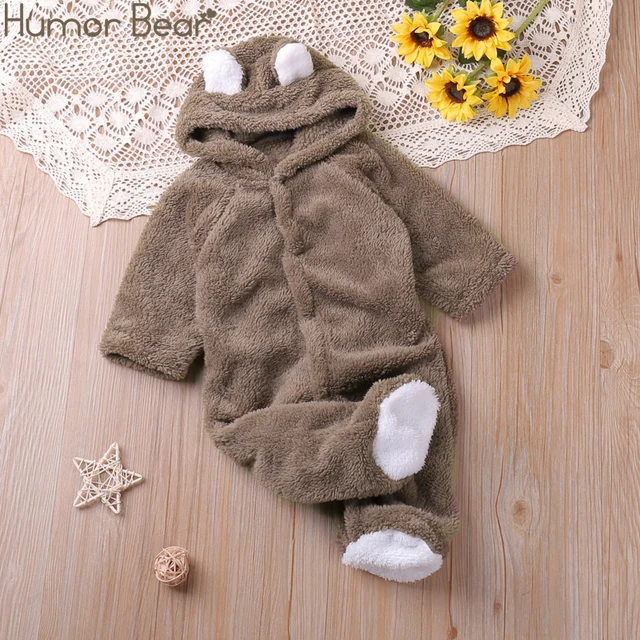 Humor Bear Autumn Cartoon Style Winter Long Sleeve Baby Boys Girls Rompers Toddler Kids Playsuit Jumpsuits Baby Clothes 1