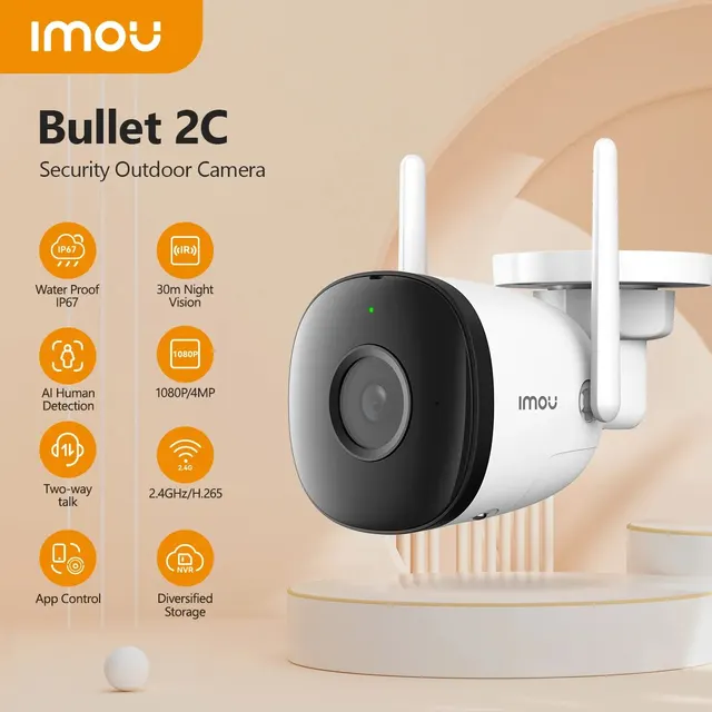 IMOU Bullet 2C 2MP 4MP Wifi Camera Automatic Tracking Weatherproof AI Human Detection Outdoor Surveillance IP Camera 1