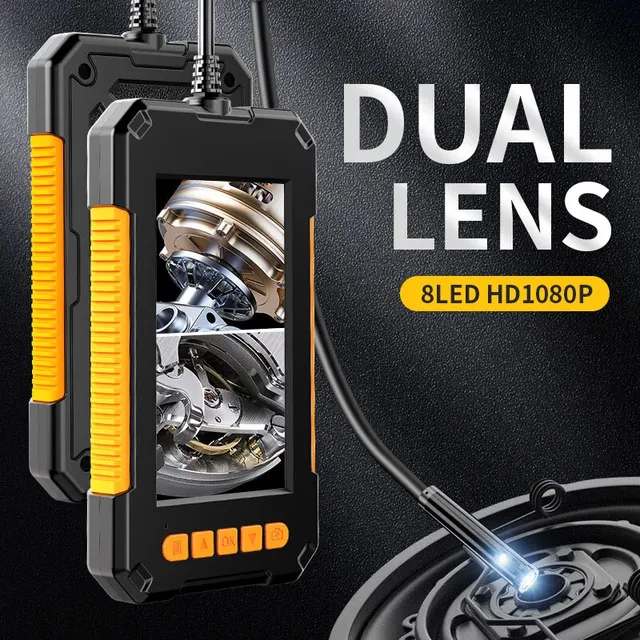 Industrial Endoscope Camera 1080P 4.3 Inch IPS Single Dual Lens Pipe Car Inspection Borescope IP68 Waterproof With LED 1