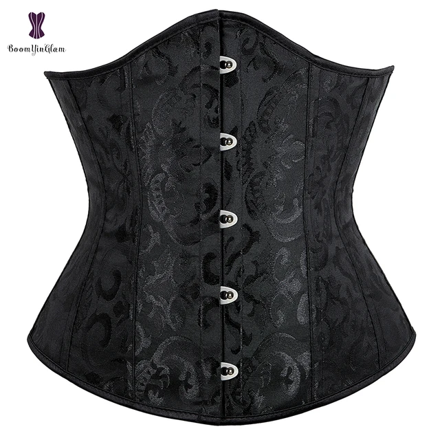 Jacquard Underbust Corset Floral Push Up Boned Bustier Gothique Korsett For Women Front Busk Gorset Plus Size Korse Sexy 1