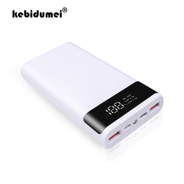 kebidumei Dual USB Micro USB Type C Power Bank Shell 5V DIY 4/6*18650 Case Battery Charge Storage Box Without Battery 1