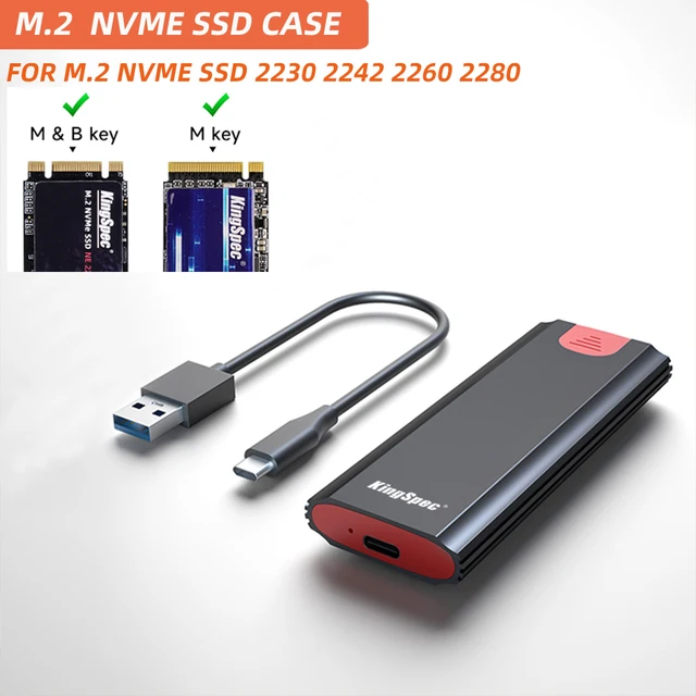 KingSpec M2 NVMe SSD Case 10Gbps HDD Box M.2 NVME SSD to USB 3.1 Enclosure Type-A to Type-C Cable for M.2 SSD With OTG 1