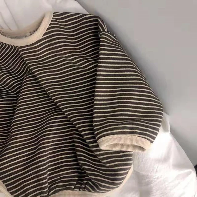 Lawadka 1-8T Cotton Children's Clothing Long Sleeve T-shirts Striped Baby Boy Girl Tops Casual Kids T-shirt Autumn Spring Tee 4