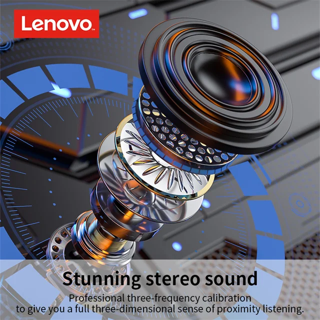 Lenovo QT81 Wireless Earphone 1200 mAh Bluetooth 5.0 Headphones AI Control Gaming Headset Stereo Bass Dual Mic Noise Reduction 6