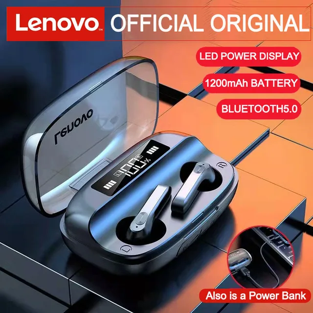 Lenovo QT81 Wireless Earphone 1200 mAh Bluetooth 5.0 Headphones AI Control Gaming Headset Stereo Bass Dual Mic Noise Reduction 1