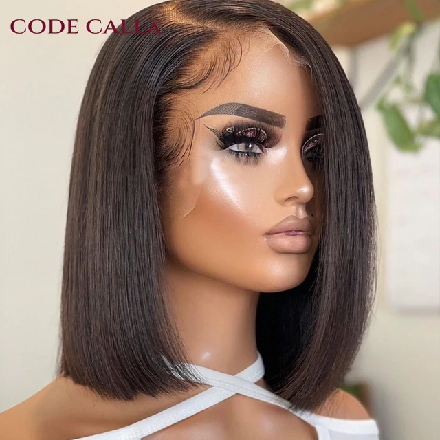 Lolita Bob Wig Lace Front Human Hair Wigs Brazilian Short Bob Wig PrePlucked Natural Color Best Human Hair T Part Lace Wigs 180% 1