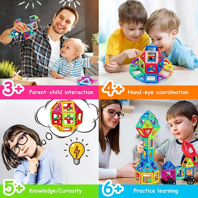 Magnetic Building Blocks Big Size and Mini Size DIY Magnets Toys for Kids Designer Construction Set Gifts for Children Toys 2