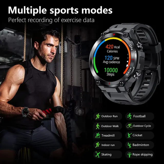 MELANDA Military GPS Smart Watch Men 360*360 HD Screen Heart Rate IP68 Waterproof Sports SmartWatch For Xiaomi Android IOS K37 5