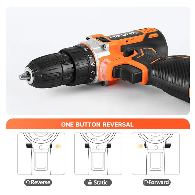 MINUMX 12V Electric Screwdriver 25 Plus 1 Settings Cordless Drill Two Gear Speed Mini Wireless Power Driver Battery Tools 4