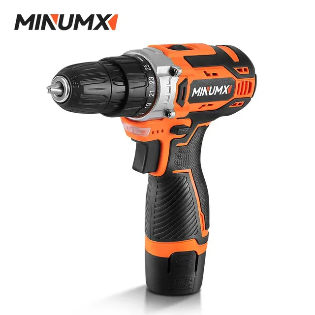 MINUMX 12V Electric Screwdriver 25 Plus 1 Settings Cordless Drill Two Gear Speed Mini Wireless Power Driver Battery Tools 1