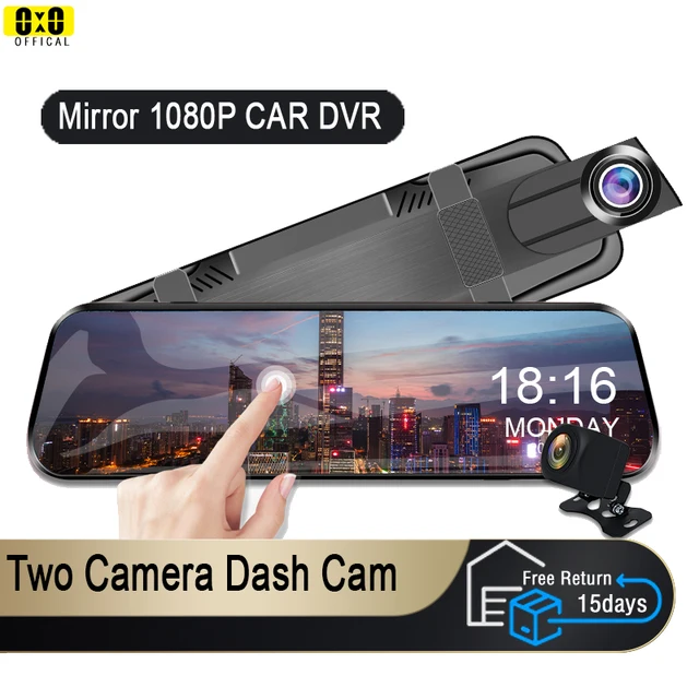 Mirror Camera for Car Touch Screen  Video Recorder Rearview mirror Dash Cam Front and Rear Camera Mirror DVR Black Box 1